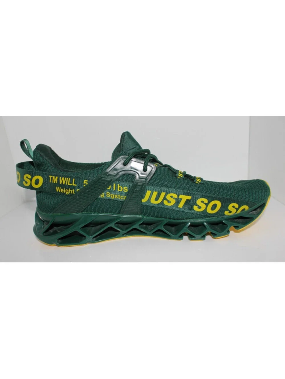 Just So So Men's Blade Running Shoes Green Yellow Athletic Sneakers Size 12